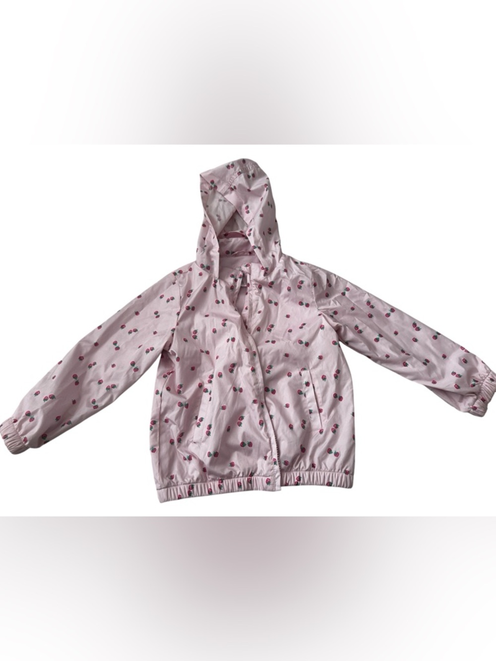 GAP Pink Windbreaker Jacket Strawberry Print